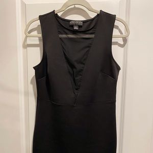 Forever 21 Black Bodycon with Mesh V Neck